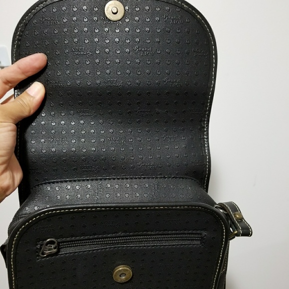 Grand Lion vintage black saddle / messenger purse - Picture 6 of 8